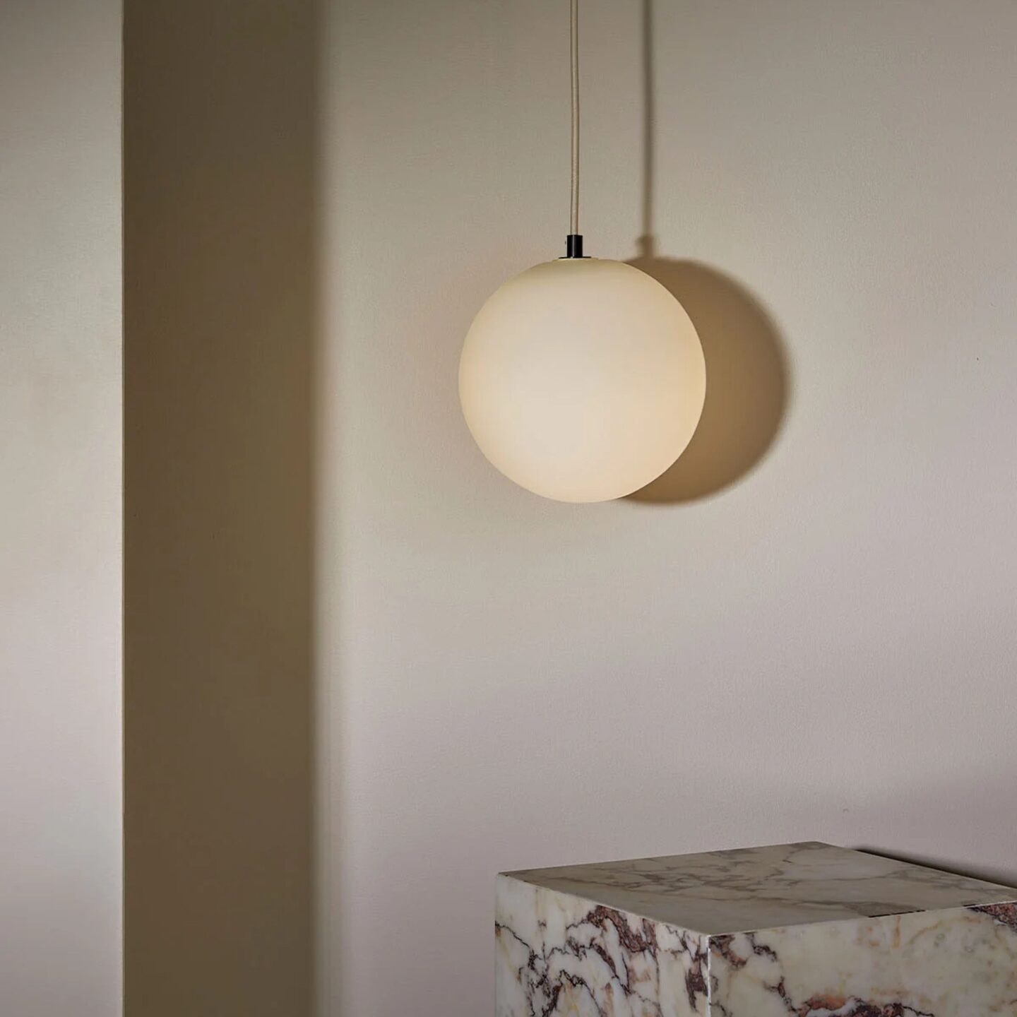 Orb Pendant Large Brushed Black & Fabric Flex